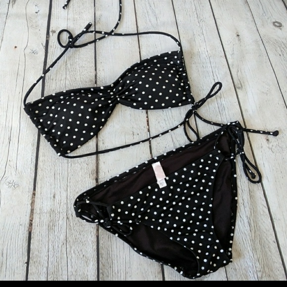 Victoria's Secret Other - Victoria's Secret black & white polka dot bikini👙